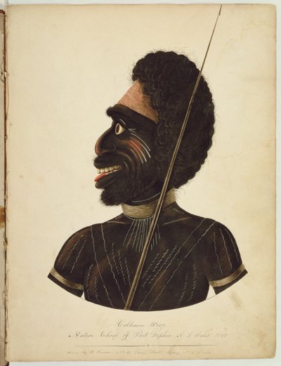 Cobbawn Wogi, chef natif de Port Stephen, NSW, 1820 - Richard Browne